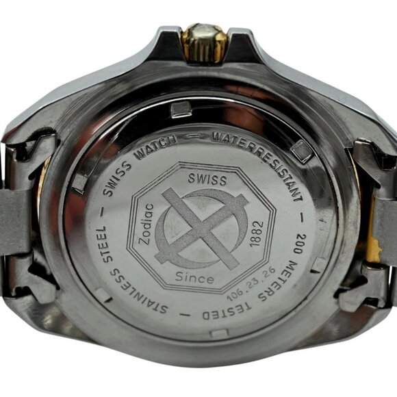 Zodiac 42mm Men's Professional Red Dot Black Dial Two Tone Dive Watch - Picture 3 of 7